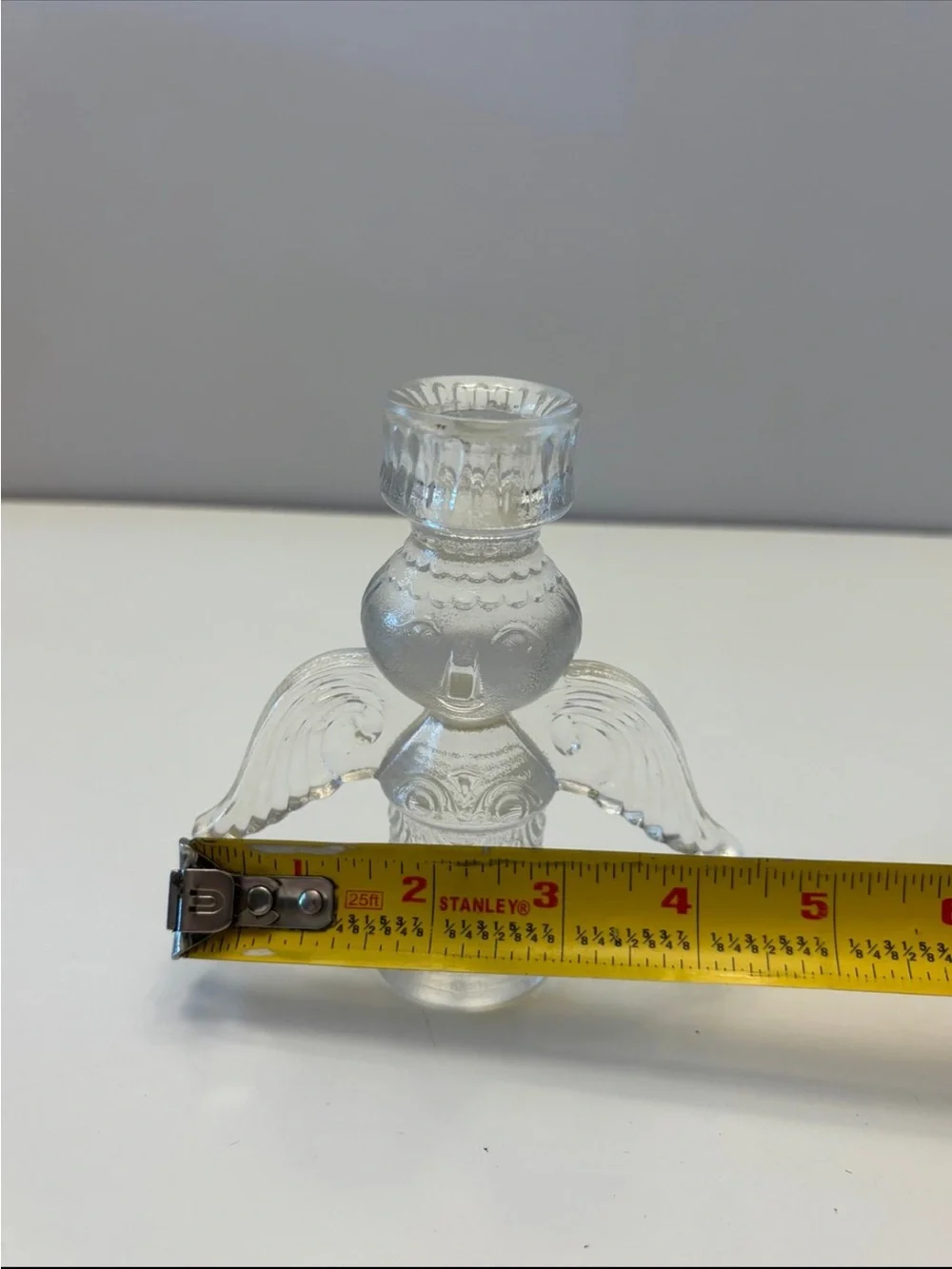 Clear Glass Angel Candle Holder
